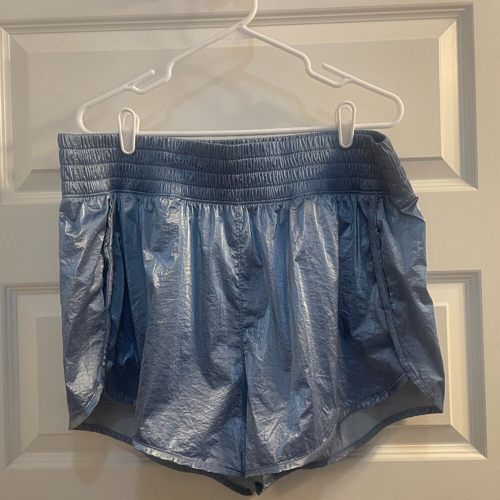 GapFit Recycled High Rise Running Shorts in Ice Blue Shine, XL